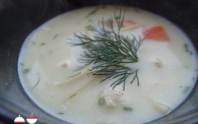 Zupa koperkowo – chrzanowa z serkiem topionym